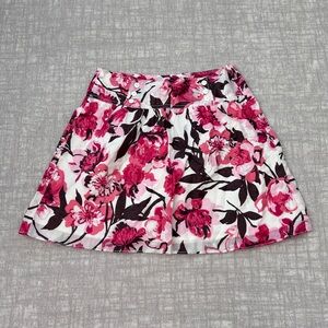 Ann Taylor LOFT petites Pink Cotton Floral A-Line Skirt in 0P